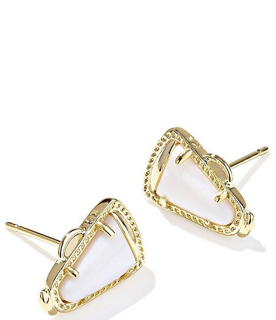 Kendra Scott Cheer Stud Earrings, Gold White Mother Of Pearl - Image 1
