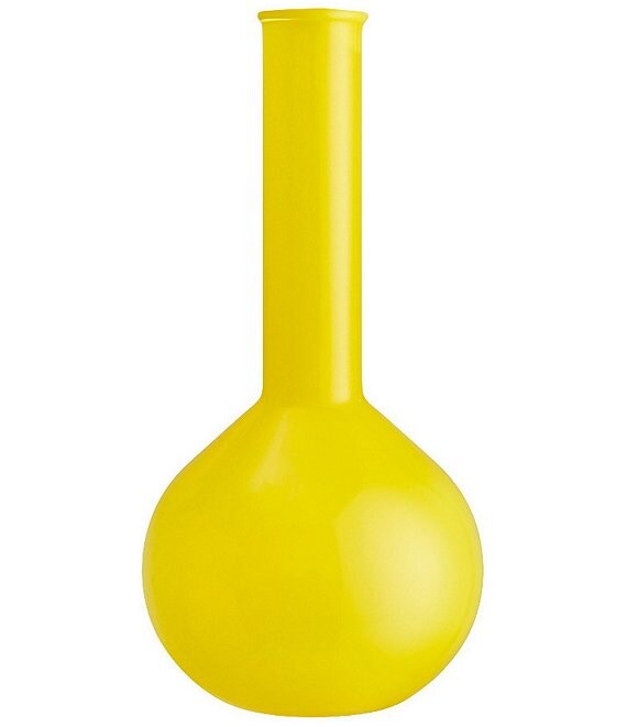 Kosta Boda Lab Round Flask Vase, Yellow - Image 1