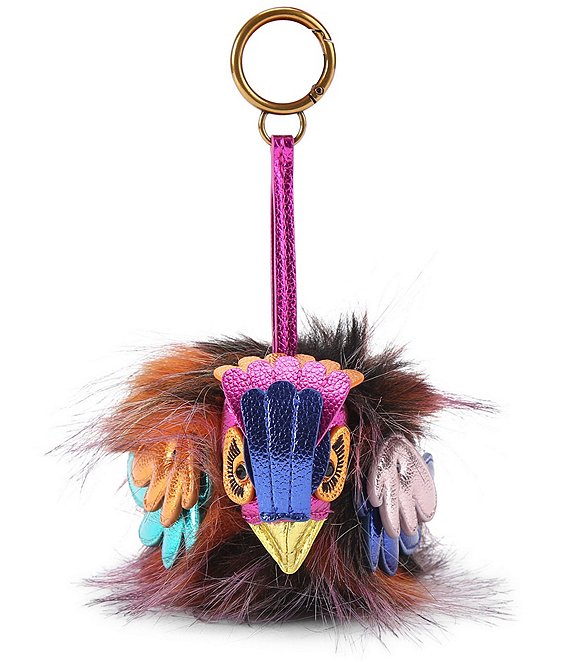 Kurt Geiger London Pom Pom Faux Fur Bag Charm, Multi - Image 1