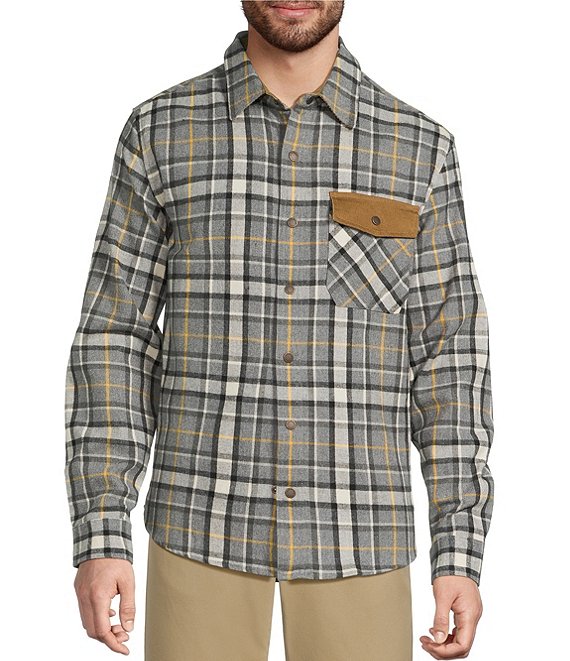 L.L.Bean Scotch Plaid Flannel Snap-Front Long Sleeve Woven Shirt, Bean of Freeport Gray - Image 1