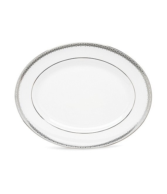 Lace Couture Platinum Oval Platter
