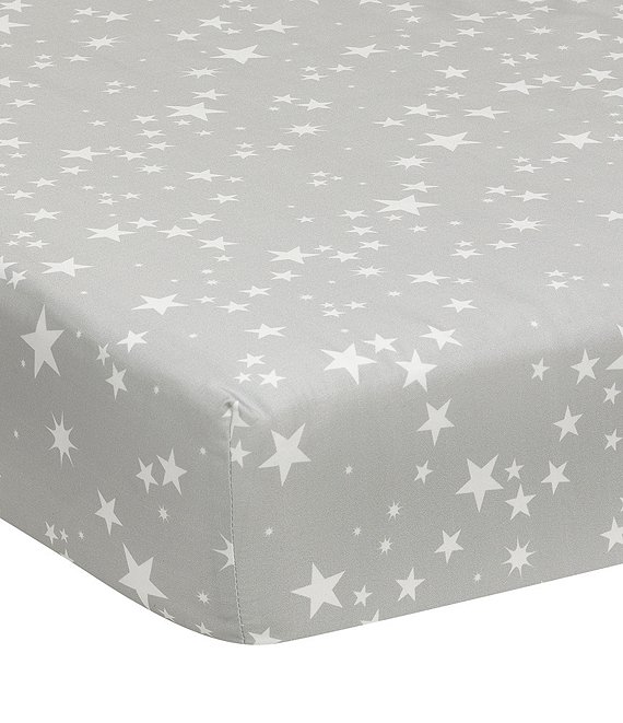 Color:Multi - Image 1 - Milky Way Collection Stars-Studded Cotton Fitted Crib Sheet