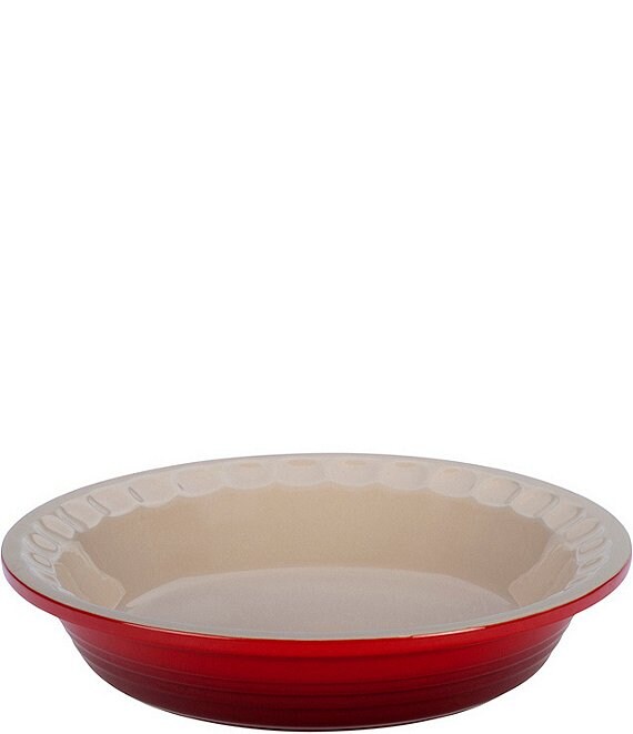 Color:Cherry - Image 1 - Heritage 9#double; Scalloped Stoneware Pie Dish