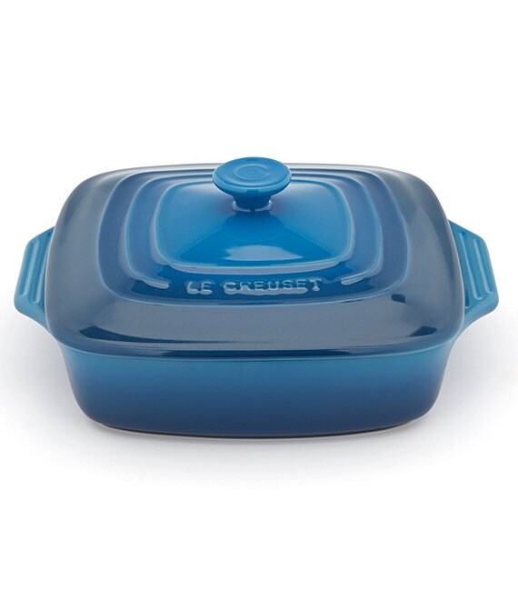 Color:Marseille Blue - Image 1 - Signature 2.75-Quart Square Stoneware Covered Casserole