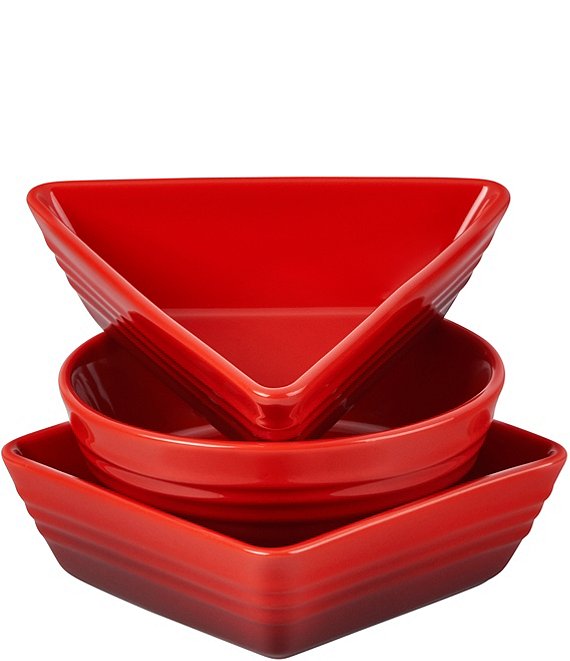 Le Creuset Tapas Dishes, Set of 3, Cerise - Image 1