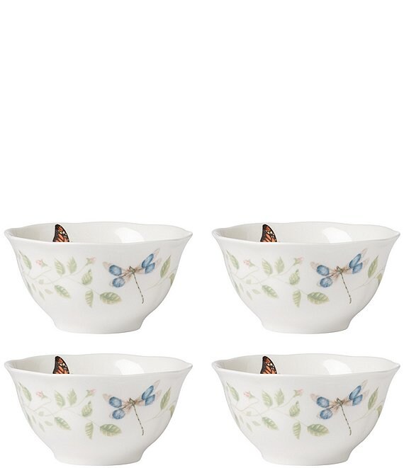 Lenox Butterfly Meadow Collection Vine Rice Bowls, Set of 4, Floral - Image 1
