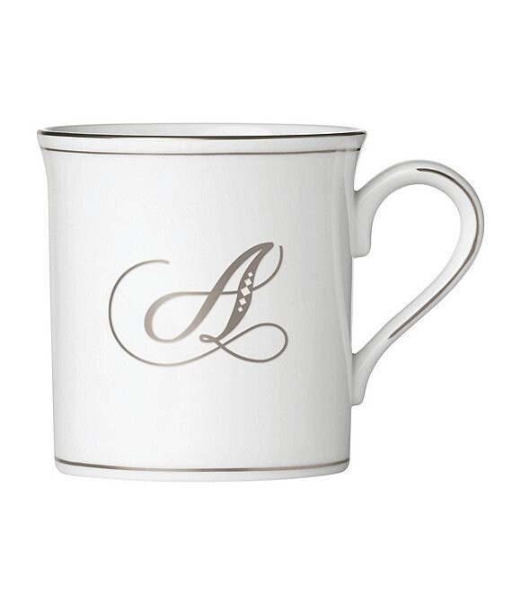 Lenox Federal Platinum Script-Monogrammed Mug