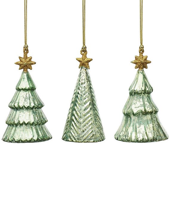 Lenox Mercury Glass Tree Ornaments, Set of 3