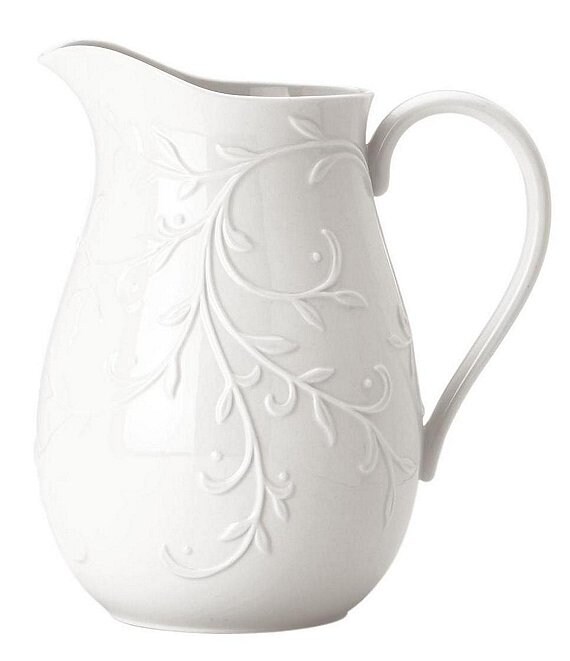 Lenox Opal Innocence Carved Scroll Porcelain Pitcher