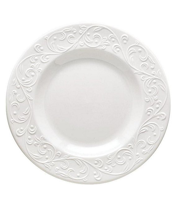 Color:White - Image 1 - Opal Innocence Carved Vine Porcelain Accent Salad Plate