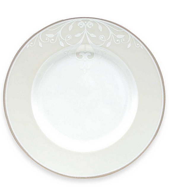 Lenox Opal Innocence Scroll Platinum Bone China Accent Salad Plate
