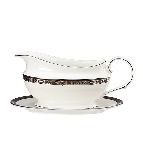 Lenox Vintage Jewel Gravy Boat with Stand