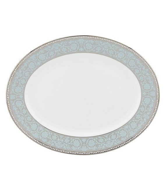 Lenox Westmore Floral Platinum Bone China Oval Platter