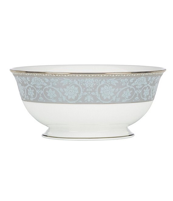 Lenox Westmore Floral Platinum Bone China Serving Bowl