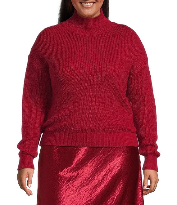 Lucy Paris Plus Size Axel Mock Neck Long Sleeves Sweater