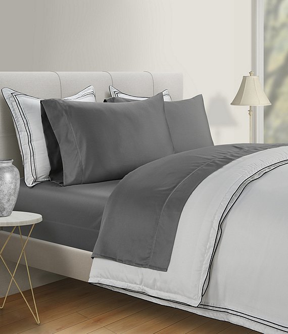 Luxury Hotel 800-Thread Count Infinity Cotton® with FabFit® Luxe Technology Sheet Set, Gray - Image 1
