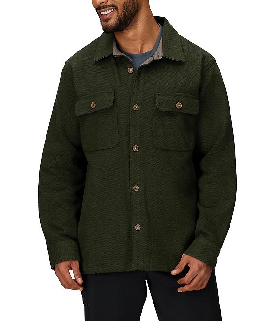 Marmot Solid Pinecrest Heavyweight Flannel Overshirt, Rosin Green - Image 1
