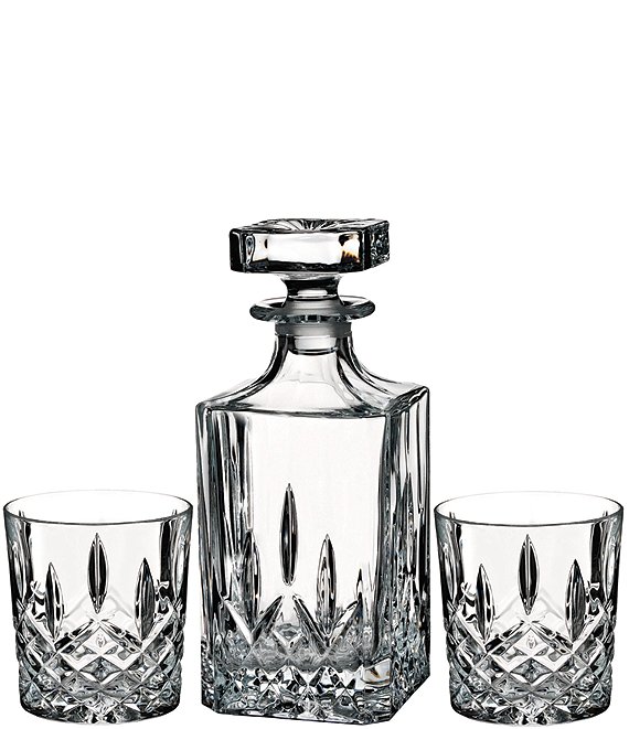 Marquis by Waterford Markham Crystalline Square Decanter & Double Old Fashioned Bar Set