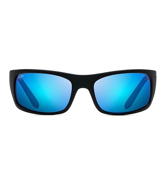Maui Jim Peahi Polarized Mirrored Wrap Sunglasses