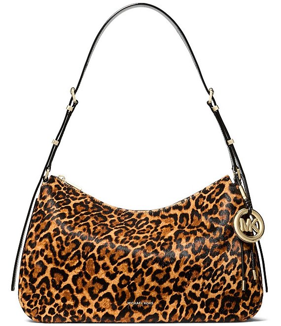 Michael Kors Nolita Leopard Medium Shoulder Bag, Marigold - Image 1