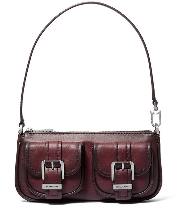 Michael Kors Zoe Small Pouchette Cargo Belted Shoulder Bag, Oxblood - Image 1
