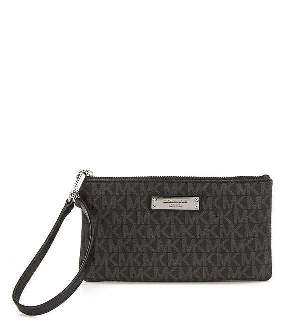Color:Black - Image 1 - Jet Set Signature Medium Wristlet