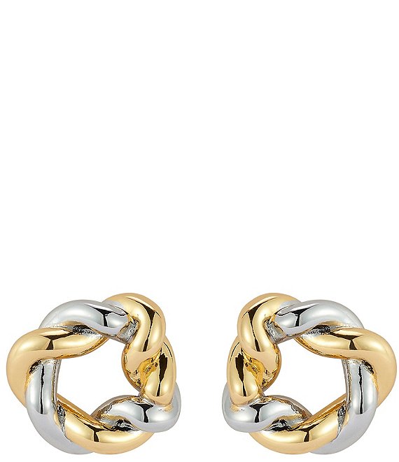 Mignonne Gavigan Hailey Twisted Open Stud Earrings, Two Tone - Image 1