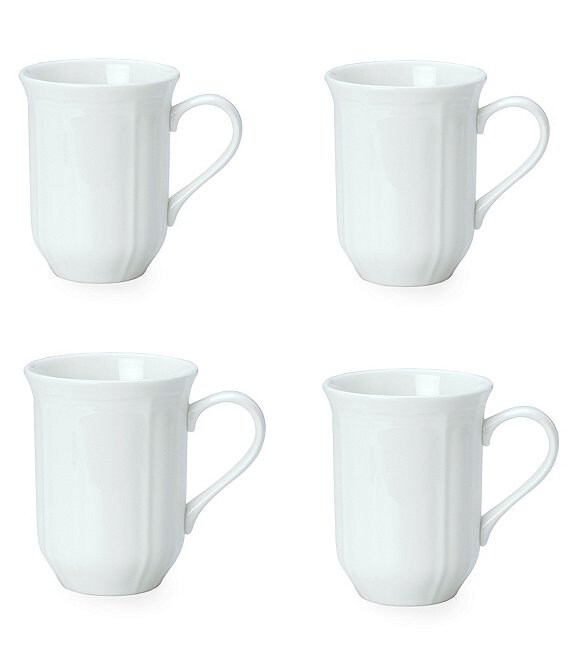 Mikasa 4-Piece Antique White Porcelain Mug Set