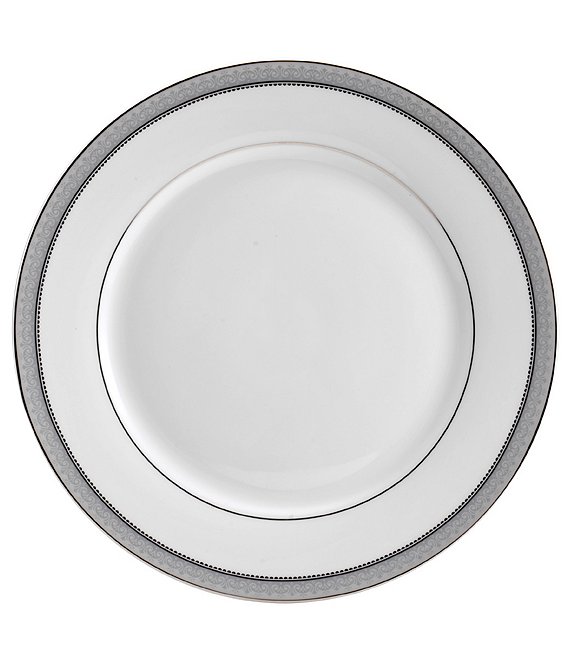 Mikasa Platinum Crown Filigree Platinum Porcelain Dinner Plate