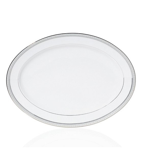 Mikasa Platinum Crown Filigree Porcelain 14#double; Oval Platter