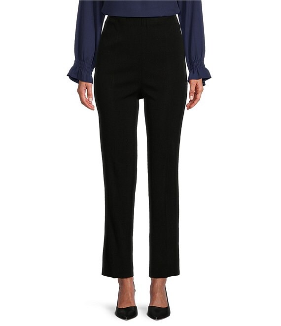 Ming Wang Knit Cropped Pull-On Tailored Fit Pant, Black - Image 1