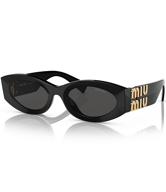 Miu Miu Women's MU 11WS54-X 54mm Oval Sunglasses, Black/Dark Grey - Image 1