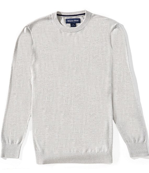 Mizzen+Main Heritage Crewneck Sweater, Light Gray Heather - Image 1