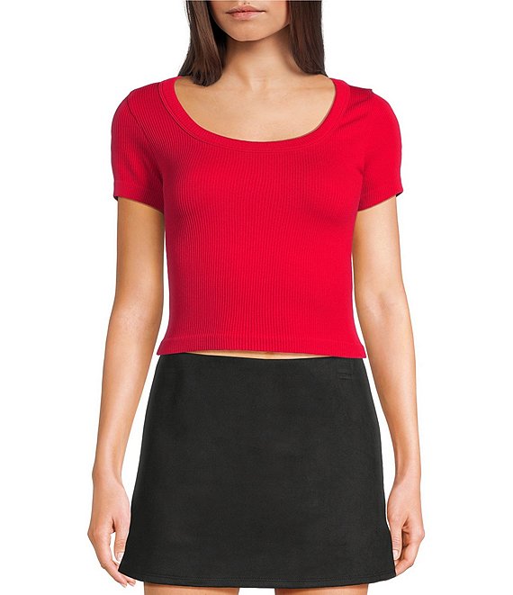 Moa Moa Short Sleeve Scoop Neck Top