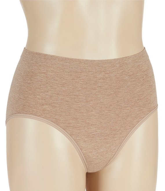 Color:Heather Taupe - Image 1 - Cotton Seamless Brief