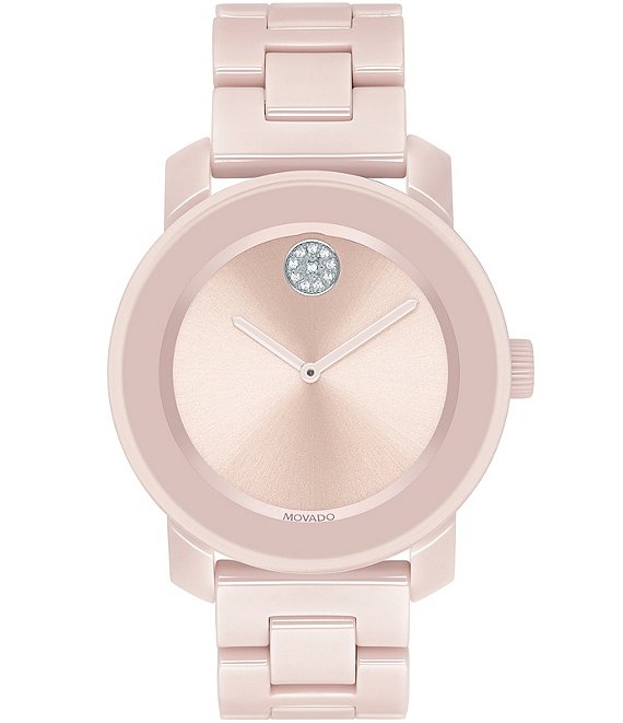 Movado Bold Mid Size Blush Ceramic Watch