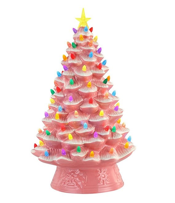 Color:Pink - Image 1 - 18#double; LED Lighted Nostalgic Christmas Tree