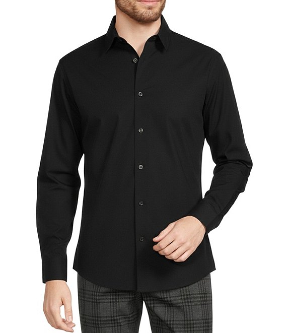 Murano Big & Tall Wardrobe Essentials Solid Long-Sleeve Woven Shirt