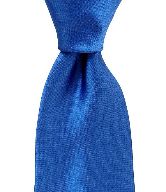 Color:Royal - Image 1 - Solid Narrow 3 1/8#double; Silk Tie