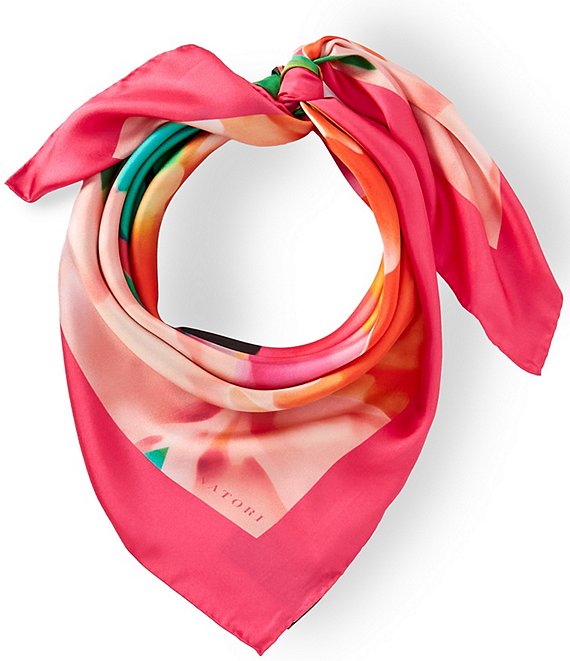 Natori Garbo Print Silk Square Scarf
