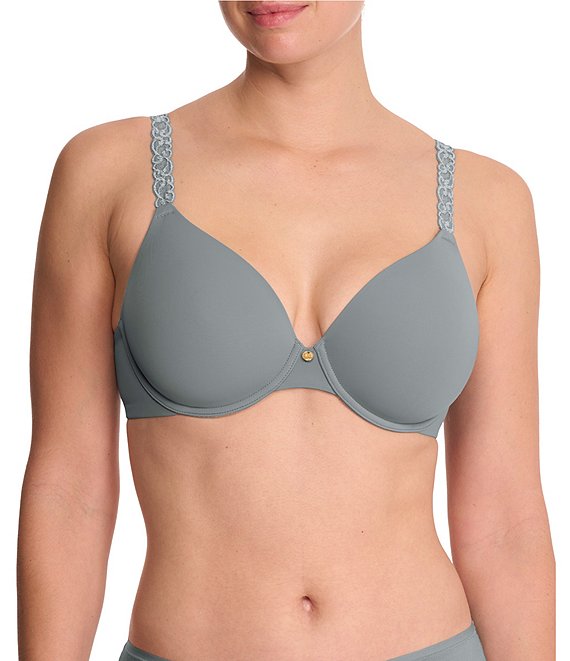 Natori Pure Luxe Seamless Full-Busted Underwire U-Back Contour T-Shirt Bra, Seaglass/Mink - Image 1