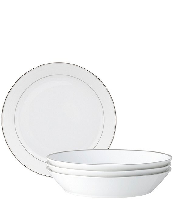 Noritake Spectrum Collection Coupe Dinner Bowls, Set of 4, White - Image 1