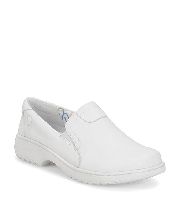 Color:White - Image 1 - Meredith Leather Slip-Ons