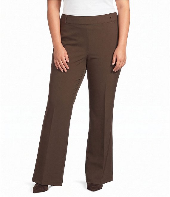 NYDJ Plus Size Ponte Pull-On Flared Leg Trousers