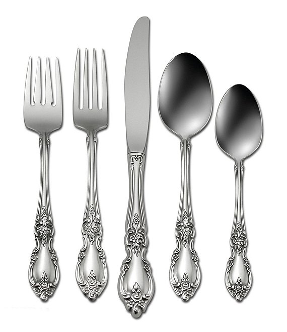Oneida Louisiana Floral Fiddleback 5-Piece Stainless Steel Flatware