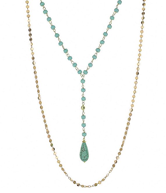 Panacea Turquoise Pre Layered Y Necklace