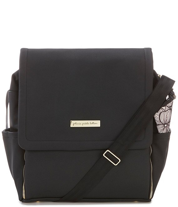 Color:Black Matte - Image 1 - Matte Leatherette Boxy Backpack Diaper Bag