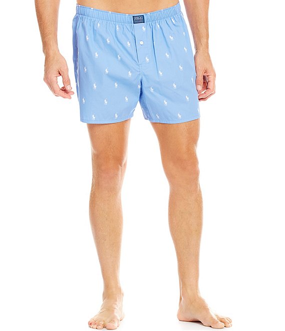 Color:Beach Blue - Image 1 - Polo Player Woven Boxers