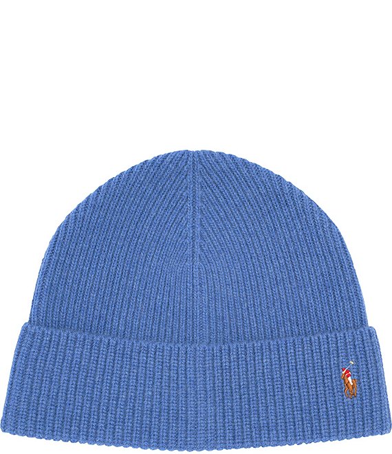 Polo Ralph Lauren Signature Cuff Wool Blend Beanie, Soft Royal - Image 1
