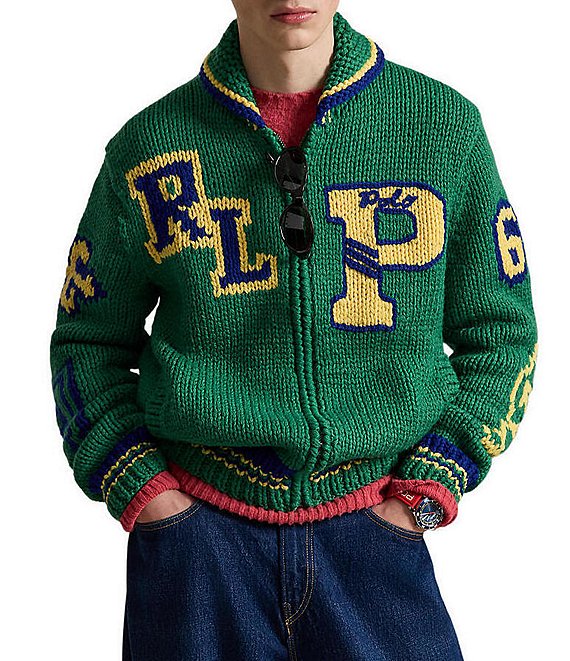Polo Ralph Lauren Varsity Inspired Wool Full Zip Sweater